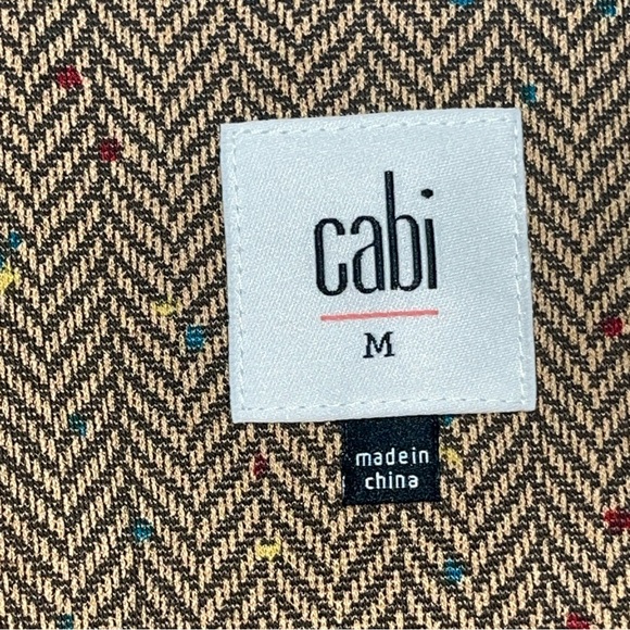 CAbi Penny Herringbone SPECKLED JACKET Button Blazer 3170 Bow pockets Round Neck - Picture 3 of 16